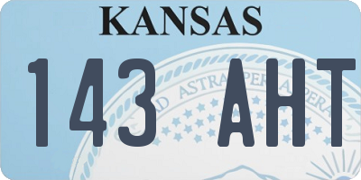 KS license plate 143AHT