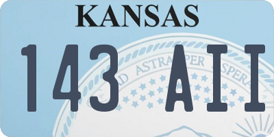 KS license plate 143AII