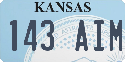 KS license plate 143AIM