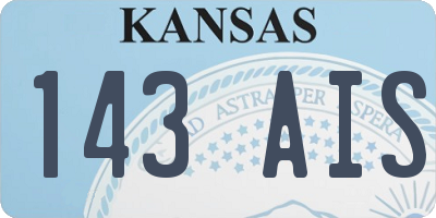 KS license plate 143AIS