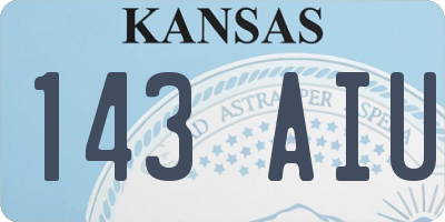 KS license plate 143AIU