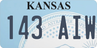 KS license plate 143AIW