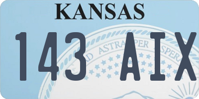 KS license plate 143AIX