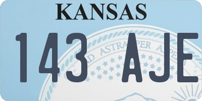 KS license plate 143AJE
