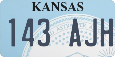 KS license plate 143AJH