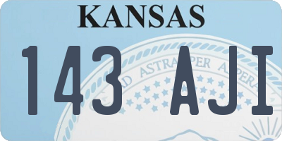 KS license plate 143AJI