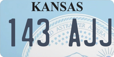 KS license plate 143AJJ