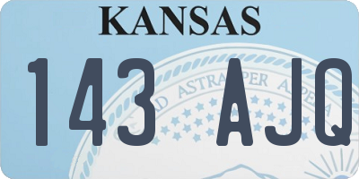 KS license plate 143AJQ