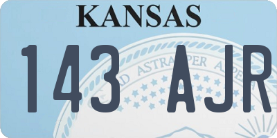 KS license plate 143AJR