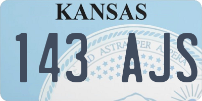 KS license plate 143AJS