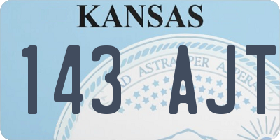 KS license plate 143AJT