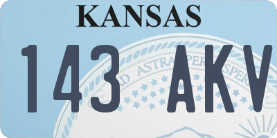KS license plate 143AKV