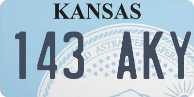 KS license plate 143AKY