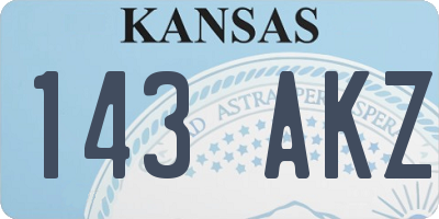 KS license plate 143AKZ