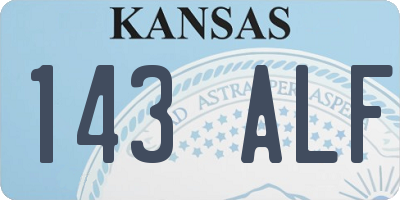 KS license plate 143ALF