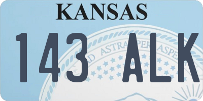 KS license plate 143ALK