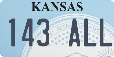 KS license plate 143ALL