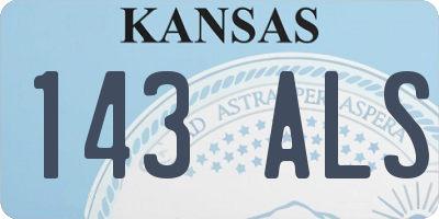 KS license plate 143ALS