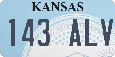 KS license plate 143ALV