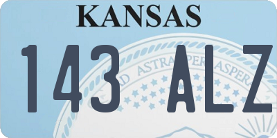 KS license plate 143ALZ