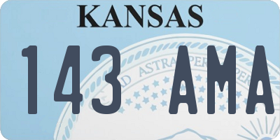 KS license plate 143AMA