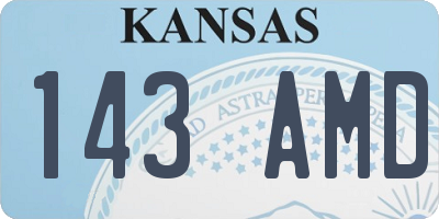 KS license plate 143AMD