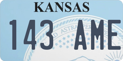 KS license plate 143AME