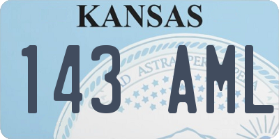 KS license plate 143AML