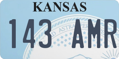 KS license plate 143AMR