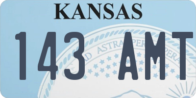 KS license plate 143AMT