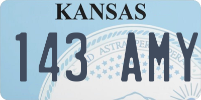KS license plate 143AMY