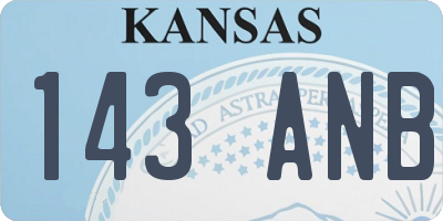 KS license plate 143ANB