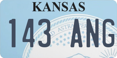 KS license plate 143ANG