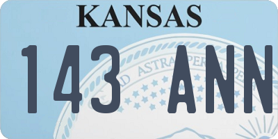 KS license plate 143ANN