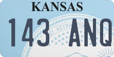 KS license plate 143ANQ