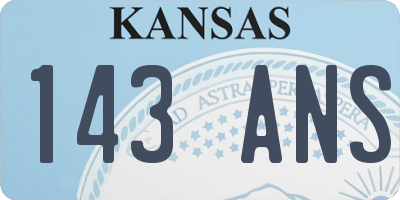 KS license plate 143ANS
