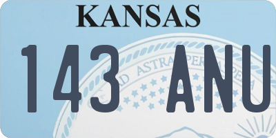 KS license plate 143ANU
