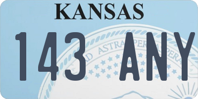 KS license plate 143ANY