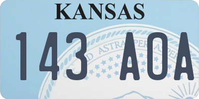 KS license plate 143AOA