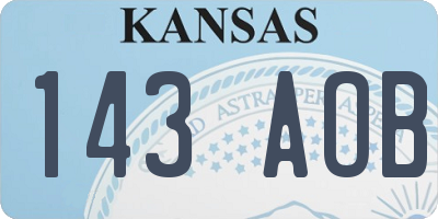 KS license plate 143AOB