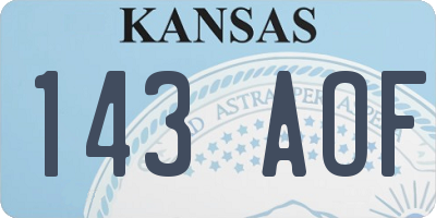 KS license plate 143AOF