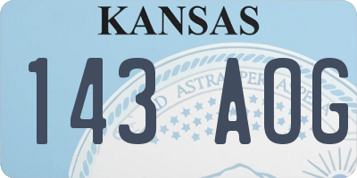 KS license plate 143AOG