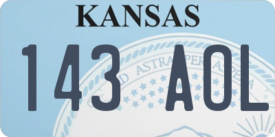 KS license plate 143AOL