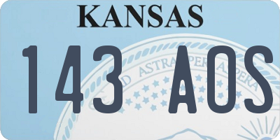 KS license plate 143AOS