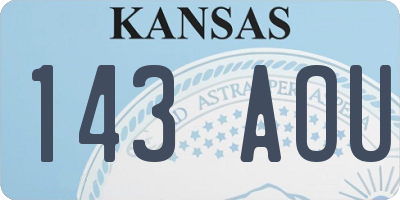 KS license plate 143AOU