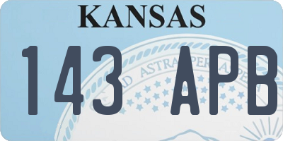 KS license plate 143APB