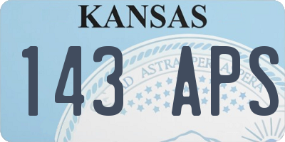 KS license plate 143APS