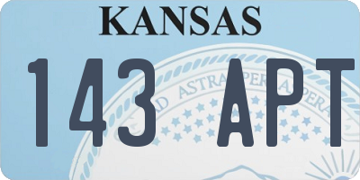 KS license plate 143APT