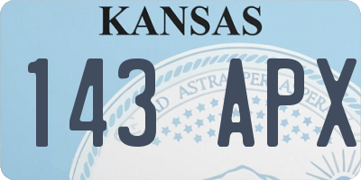 KS license plate 143APX