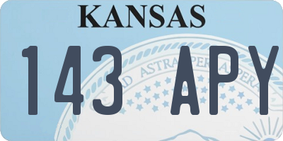 KS license plate 143APY